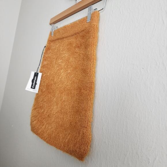 Callahan Revolve Genny Eyelash Fuzzy Knit Mini Skirt Amber Glow XS Fall - Picture 10 of 14